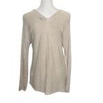 Vince Linen Knit Sweater Women’s Size Small Beige Long Sleeve Lightweight Top Photo 3