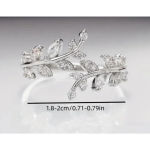 Boutique Sparkly‎ 5a Cz Leaf Ring | White Gold Plated Sterling Silver Photo 6