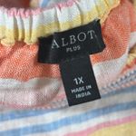 Talbots Plus Square Neck Linen Top Palm Stripe size 1X Photo 6
