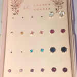 LC Lauren Conrad Lauren Conrad 9 Pairs Various Colors CZ Rhinestone Stud Earrings Photo 1
