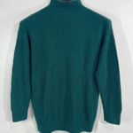 EXPRESS  Mock Neck Ribbed Knit Sweater Green Long Sleeve Pullover XS Oversize Photo 0
