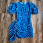 Rhode Pia Draped Velvet Mini Dress In Turquoise Size XS Sleeveless Blue Photo 3