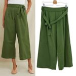 Amour Vert Frankie Femme Fete Pants Wide Leg Cropped Green Size Medium Photo 1
