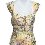 Yumi Kim  Ariana Midi Floral Dress Garden Light Lemon Yellow Women’s Size Small S Photo 2