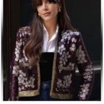 ZARA Limited Edition Embellished Floral Sequin Jacket – NWT - size L Photo 0