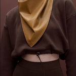 ZARA Brown Cropped Sweatshirt Photo 1