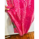 Farm Rio NWT  Pink Tropical Leafs Anthurium Floral Sequined Maxi Slip Dress L Photo 8