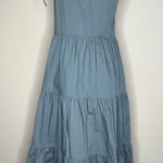 Comfy And Ready Tessa Tiered Tie Up Maxi Dress Size Large In Blue Photo 8