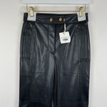 SIMKHAI Dahlia Faux Leather Straight Leg Pants Black High Rise $450 US 2 NWT Photo 5
