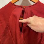 Anne Klein Vintage 70’s ruby red pleated neck blouse keyhole back whimsigoth Photo 3