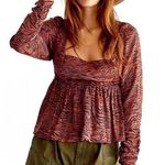 Free People Tiger Print Peplum Blouse S Photo 0