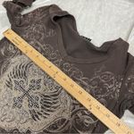 Katydid Long Sleeve cross wings studded rhinestones affliction style Read desc. Brown Photo 2