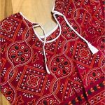 Maroon and off white three piece lengha dress sari choli indian Pakistani Diwali Red Size M Photo 7