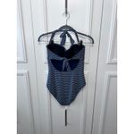 Jessica Simpson NWOT ‎ Women's Medium Navy Striped Halter One Piece Swimsuit Photo 3