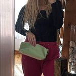 Estée Lauder Green and Tan Canvas Clutch / Cosmetic Bag  Photo 4