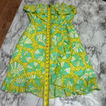 Lilly Pulitzer  Strapless Summer Dress Blue Yellow Ruffled Hems size small Photo 5
