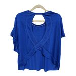 SheIn Blue Open Back Athletic Short Sleeve Workout Top Size 1X Light Weight Photo 4