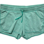 Old Navy  Womens Lounge Terry Cloth Shorts L Green Drawstring Pockets Raw Hem Y2K Photo 0