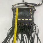 Steve Madden Leather Black Fringe Small Crossbody Bag Boho Western Goth Y2K Rock Photo 2