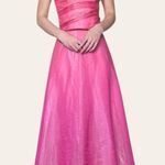 90s/y2k two piece vintage barbie pink shimmery chiffon prom dress Photo 0