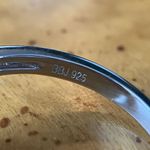 Natural Aquamarine Blue Diamond Sterling Silver Ring Size 9.75 Photo 5