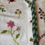 Storybook Knits Large White Cardigan with Embroidered Insects Photo 3
