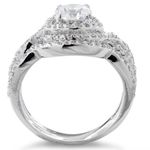 Sterling Silver SIZE 5 925 Halo CZ Wedding Set Ring Photo 3