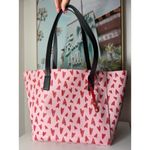 Tommy Bahama Pink Red Hearts Reversible Faux Leather Tote & Clutch Set OS Photo 2