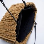 ZARA Frayed fabric exterior Beige shopper bag NWT Photo 6