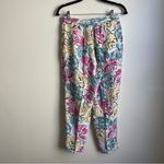 Esprit Vintage 80s Linen/Rayon Tapered Floral Pleated Pants Made in Italy Small Photo 3
