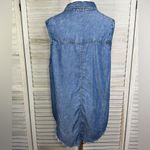 Rock & Republic Sleeveless Button Down Denim Look Top with Unfinished Hem-XL Photo 2