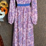 Unique Vintage NWT  70’s Pink Paisley Print Buttercup Maxi Dress X-SMALL Photo 5