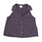Sundays  sleeveless button down navy blouse size small Photo 0