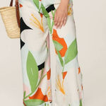 Great Jones Pants Wide Leg Multi Floral size 4 coastal Beachy resortwear Flowy White Photo 0