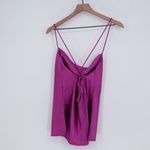 Pretty Garbage Purple Satin Side Slit Cowl Neck Cami Top Size L Size L Photo 7