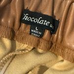 Chocolate USA Chocolate pleated high waist belted faux leather shorts size L Photo 8