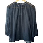 Old Navy  Black Polka Dot Semi-Sheer Long Sleeve Blouse Women's Size Small Photo 7