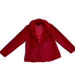 Melissa Paige Coat Faux Fur Red Soft Warm Holiday Teddy Jacket Size Small Photo 11