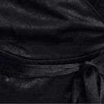 Lulus Wrapped Up In Love Black Satin Faux-Wrap Midi Dress Photo 4