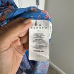 Sandro  Plunging V neck blue‎ floral Mason dress size 34 boho romantic high low Photo 8