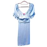 Mi Ami For Francesca’s Madilyn Tie Back Satin Mini Dress‎ Light Blue Size XL Photo 1
