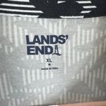 Lands' End  Black White Floral Cotton Modal Short Sleeve 1/4 Zip Polo Women's XL Photo 3