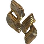 Mid Century Napier Textured Gold Tone Screw Back Earrings Costume Jewelry Photo 6