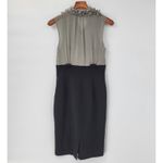 Saks 5th Avenue Saks Fifth Avenue Womens Dress 6‎ Black Gray Green Ruffle Sleeveless Career Work Photo 5