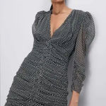 ZARA  Black and White Ruched Mini Dress Photo 0