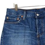 Levi's 501 Denim Shorts Womens 28 Dark Wash Raw Hem Button Fly Daisy Dukes Retro Photo 1