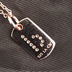 LA Gem sterling “d” monogram dog tag necklace Gold Photo 5