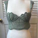 Current Mood Dollskilk crochet sea shell sage green top size large Photo 0