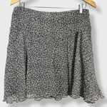 EXPRESS  Skirt Silk Chiffon Mini Floral Print‎ Black White Size 8 Women Waistband Photo 0