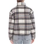 Avec Les Filles Brushed Plaid Bone & Black Oversized Button Up Coat Jacket M Photo 1